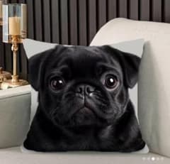パグ 黒パグ お顔アップ クッションカバー 片面プリント 45✕45 - メルカリ