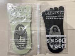 ヨガソックス 2足セット 5本指 靴下滑り止め ピラティスブラックミントグリーンのサムネイル