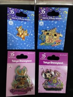 東京ディズニーリゾート 35周年 ピンバッジ 4点セット - メルカリ