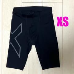 2XU ハーフタイツ メンズ XS サイズ ブラック シルバー ポケット付き