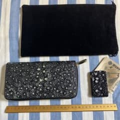 新品スタースティングレイ ラウンドジッパー高級財布ウォレット 梅花皮カイラギ 新品スタースティングレイ ラウンドジッパー高級財布ウォレット 梅花皮