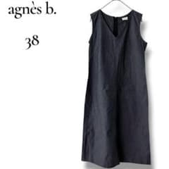 agnes b. ロングワンピース 38 ノースリーブ コットン Vネック - メルカリ