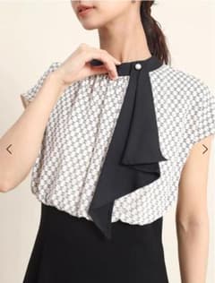 日本製 ヤマダヤ FENNEL ジオメトリックボウタイコンビワンピース