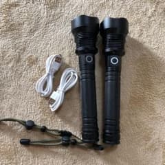 充電式懐中電灯（電池なし）2本セット！ケーブル付きのサムネイル