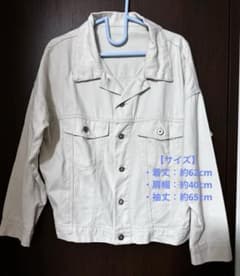 ダメージ加工 デニムジャケット アウター ホワイト秋服 オーバーサイズのサムネイル