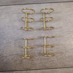 3穴リング ゴールド 4本セット ルーズリーフのサムネイル