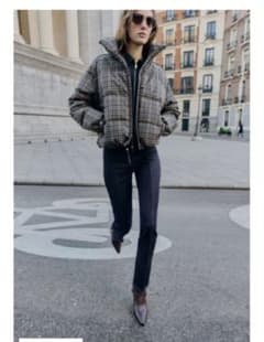 完売品⭐︎ZARA チェック柄キルティングアノラック S 今期新作