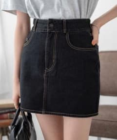 WEGO デニムミニスカート　ブラックのサムネイル