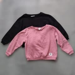 H&M 裏起毛トレーナー ブラックとピンク 2枚セットのサムネイル