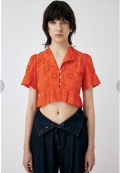 MOUSSY COTTON LACE ブラウス オレンジのサムネイル