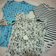 最終値下げ☆スヌーピー×ボーダー肌着90♡3枚セットのサムネイル