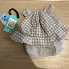 【ma.様専用】POLO BABY ベビー帽子 42cm チェック柄 日よけ付きのサムネイル