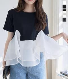 【美品】オーガンジ　ドッキング　パフューム　Tシャツのサムネイル