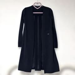 Rene basic ルネ サイド透かし編みロングカーディガン ブラック Rene basic ルネ サイド透かし編みロングカーディガン ブラック - メルカリ
