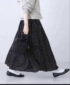 かぐれ ドット柄プリーツスカート ブラック かぐれ ドット柄プリーツスカート ブラック - メルカリ