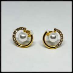 パールとストーンのゴールドピアス ピアス ゴールドのサムネイル