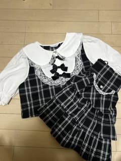 かえきゅんしまむらコラボチェック柄 セットアップ Lのサムネイル