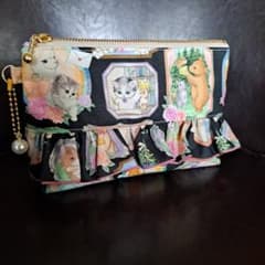 フリルポーチ　ファニーズー　ユキエモン　ハンドメイド 専用 ハンドメイド フリルポーチ ファスナーポーチ ユキエモン
