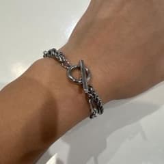 マンテル チェーンブレスレット シルバーカラー ヴィンテージsilver925