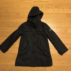 Finger In The Nose 黒のウールコート フード付きのサムネイル