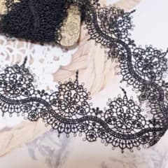 〇[No.13]1m☆黒☆アンティークレース ケミカルレース 豪華 - メルカリ