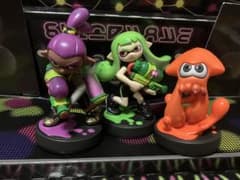 amiiboライムグリーンガール　パープルボーイ　オレンジイカ（スプラトゥーン）