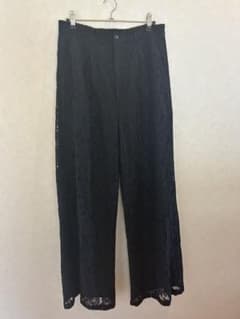 CLEL ルーズコードレースフレアパンツMサイズ ブラックのサムネイル