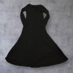 AZUL by moussy ロングワンピース S 黒 Aライン フレア 長袖