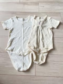 半袖ボディスーツ 80 2枚セット 肌着 保育園洗い替え用のサムネイル