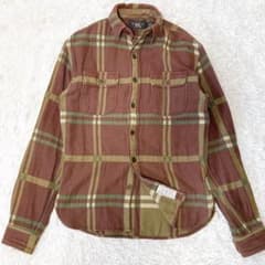 RRL ブラウン ピンチェック ワークシャッ　ガチャポケ チンスト 木村拓哉 RRL ブラウン ピンチェック ワークシャッ ガチャポケ チンスト 木村