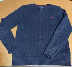 POLORALPHLAUREN ケーブル編みネイビー キッズL、レディースM相当のサムネイル