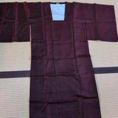 道行きコート　濃赤系 斜め縞模様のサムネイル