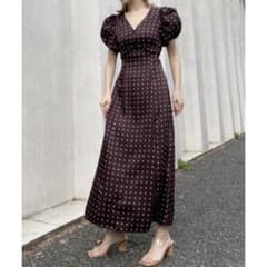 snidel Sustainable ギャザーパフスリーブドットワンピ ース - メルカリ