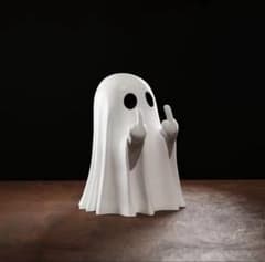 おばけ ゴースト フィギュア オブジェ 中指立て ハロウィンのサムネイル