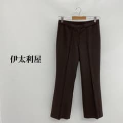 伊太利屋 パンツ センタープレス ストレッチ 薄手 ブラウン サイズ11号のサムネイル