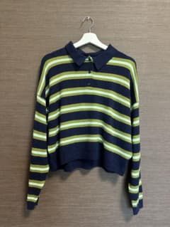 GAP ボーダー柄 ポロニット 長袖のサムネイル