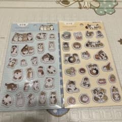 【正規品】mofusandぷくっとシール3 ブルーイエロー2種類コンプセットのサムネイル