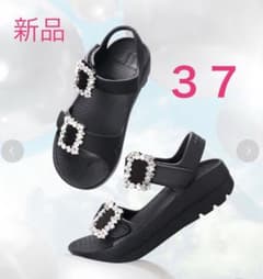 TELIC｜CELFORD】 コラボビジューリカバリーサンダル 37 BK - メルカリ