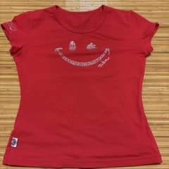 MIKANO 半袖Tシャツ レッド スマイル ラインストーンのサムネイル