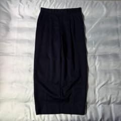 00s old ダークネイビー ツータック ウール ワイドスラックス - メルカリ