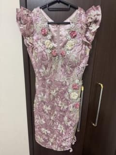 ROBE de FLEURS ピンクタイトドレス - メルカリ