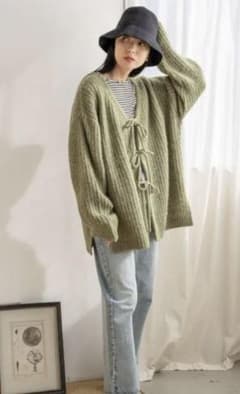 【前後着用可能】２ＷＡＹメランジリボンロングスリーブ　ニットのサムネイル