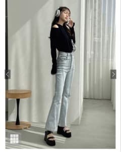 GRLフリージアハイウエストフレアデニムパンツcu522 Sサイズのサムネイル