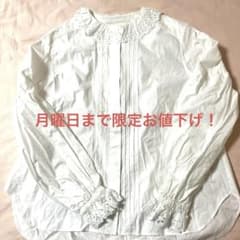 大人気！完売！THE SHINZONEコットンフリルレース襟ブラウス - メルカリ