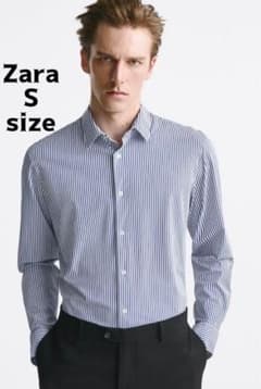 【新品未使用】 Zara ストライプ伸縮性長袖シャツメンズ Ｓサイズのサムネイル