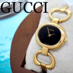 344 稼働【美品】GUCCI時計 バングル 1600 レディース ゴールド S 