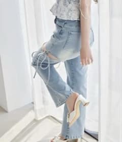 サイドあき美脚ストレッチデニムのサムネイル