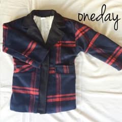 チェック　ボアコート　子供服　アウター　100cmのサムネイル