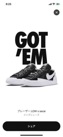 NIKE sacai BLAZER LOW  Black/Whiteのサムネイル
