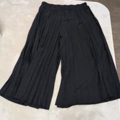 SHEIN CURVE プリーツワイドパンツ ブラック 1XLのサムネイル